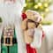 Glitzhome® 18"H Faux Fur Christmas Traditional Santa Figurine with Porcelain Face